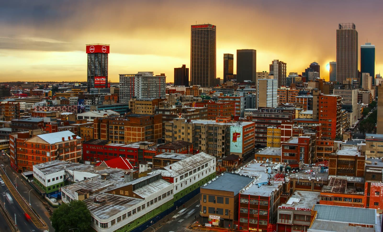 Johannesburg au coucher du soleil